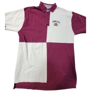 Vintage Rare SS Texas A&M Aggies Polo Shirt B Resort Maroon Color Block Mens 2XL